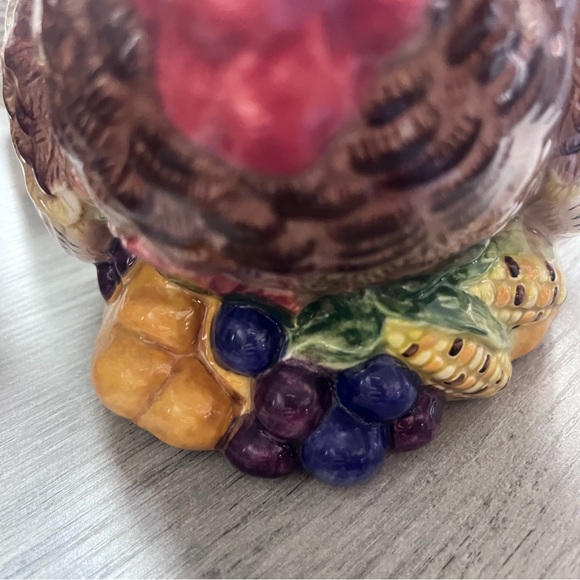 Fitz and Floyd Harvest Thanksgiving Turkey Teapot with Creamer & Sugar Bowl - Picture 15 of 16